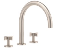 Tub Faucet Curving Spout, Cross Handles