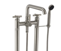 Cross Handle, 2 Post, Squared Spout Freestanding Faucet