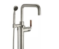 Cross Handle, Single Post, Squared Spout Freestanding Faucet