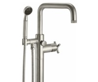 Knurl Cross Handle, Single Post, Squared Spout Freestanding Faucet