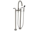 Carbon Lever 2 Post, Arched Spout Freestanding Faucet