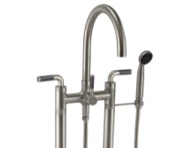 Carbon Lever 2 Post, Arched Spout Freestanding Faucet