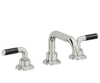 Black Carbon Fiber Handles, Widespread Faucet with Bent Tubular Spout