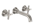 Wall Sink Faucet, Short Spout, Knurl Cross Handle