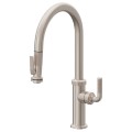 Knurl Textured Handle, Squeeze Pull Down Tall Kitchen Faucet