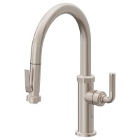 Squeeze Pull Down, Low Arch Kitchen Faucet, Knurl Textured Handle