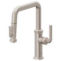 Squeeze Pull Down, Quad Spout Kitchen Faucet, Smooth Lever Handle