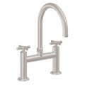 Knurl Cross Handle, Bridge Faucet, Arch Spout