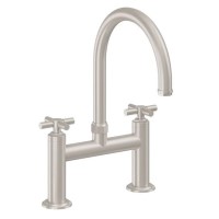 Smooth Cross Handle, Bridge Faucet, Arch Spout