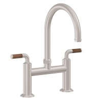 Teak Handle, Bridge Faucet, Arch Spout