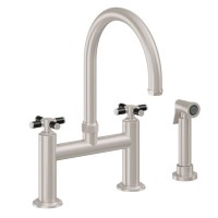 Carbon Cross Handle, Bridge Faucet, Arch Spout, Side Spray