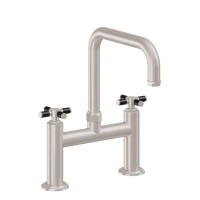 Carbon Cross Handle, Bridge Faucet, Quad Spout