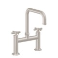 Knurl Cross Handle, Bridge Faucet, Arch Spout