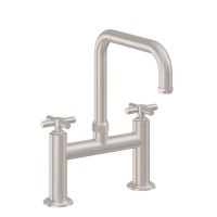 Smooth Cross Handle, Bridge Faucet, Quad Spout