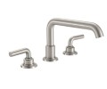 Tub Faucet with Squared Tubular Spout, Smooth Lever Handles