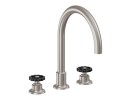 Tall Curving Tubular Spout, Black Wheel Handles