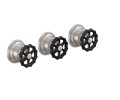 Hot, cold & diverter, 3 black Wheel handles