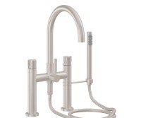 Tall Curving Spout, Bridge Style Tub Filler, Rivulet Handles