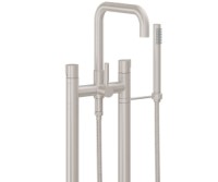 Squared Spout, 2 Legs Freestanding Tub Filler, Smooth Handles