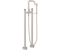 Quad Spout 2 Leg Freestanding Tub Filler, Pinstripe Handle, Handshower