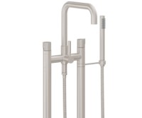 Squared Spout, 2 Legs Freestanding Tub Filler, Rivulet Handles