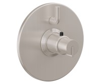 Round Trim Plate, Smooth Handle, 1 Smaller Control