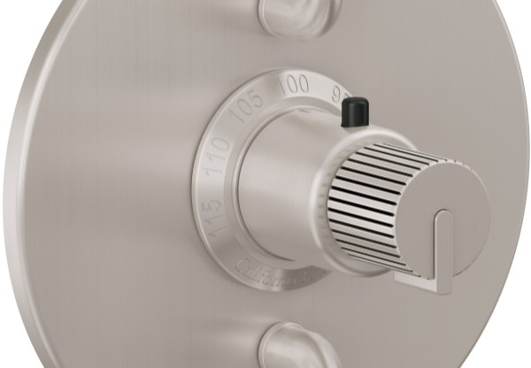 Brushed Nickel Thermostatic Control with 53 Handle, Carbon Fiber Insert