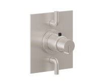 Square Trim Plate, Smooth Handle, 2 Smaller Controls