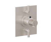 Square Trim Plate, Knurled Handle, 2 Smaller Controls