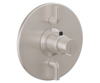 Round Trim Plate, Smooth Handle, 2 Smaller Controls
