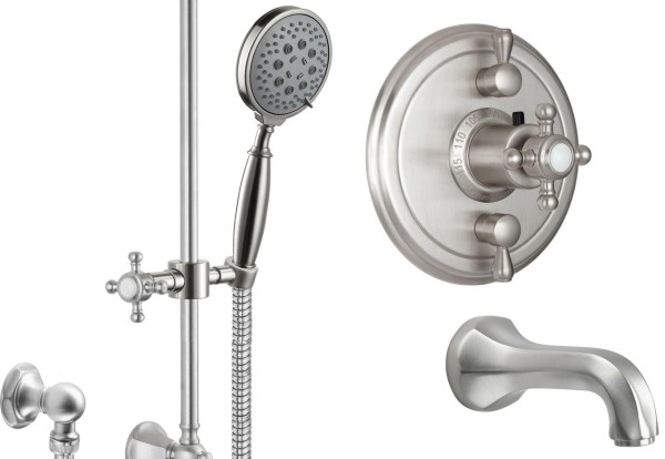 Monterey Tub and Shower Set, Cross Handle