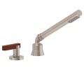 Round Handshower with Teak Lever Handle