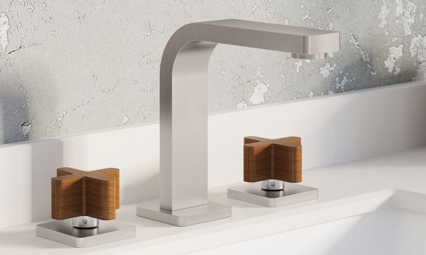 Modern Faucet Series with Teak Cross Handles