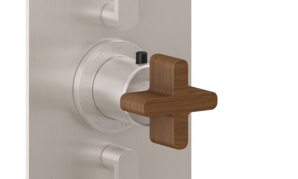 San Elijo StyleTherm Shower Control Teak Cross Handles