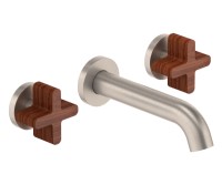 2 Teak Cross Handles, Tubular Spout