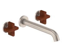 2 Teak Cross Handles, Tubular Spout