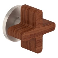 Teak Cross Handle, Round Plate