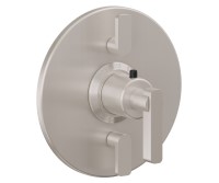 Round Back Plate, Metal Lever Handle, 2 Smaller Controls