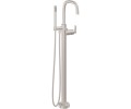 Curving Spout Freestanding Tub Filler, Handshower on a Hook