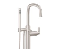 Curving Spout, Lever Handle Single Hole Freestanding Tub Filler with Handshower