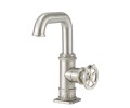 Single Hole Faucet with Squared Low Spout, Wheel Side Handle