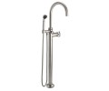 Curving Spout, Lever Handle Single Hole Freestanding Tub Filler with Handshower