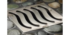 Wave StyleDrain with Curving Line, Shower Drain