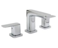 Modern Flat Spout, Wide Lever Handles, Sink Faucet in Chrome