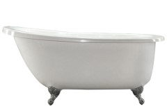 Oval Clawfoot Slipper Freestanding Tub, Raised Backrest