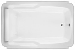 Wide Tub with Decorative Rim, Rolled Neck Pillow