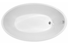 Oval Bath with End Drain, Raised Rim on Both Ends