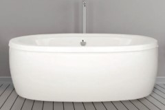 Oval Freestanding Tub, Wide Rim, Center Side Drain