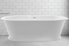 Oval Tub with Pedestal Base, Decorative Rim