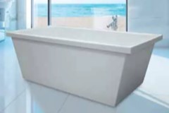 Rectangle Freestanding Tub, Boxy Rim, Angled Sides